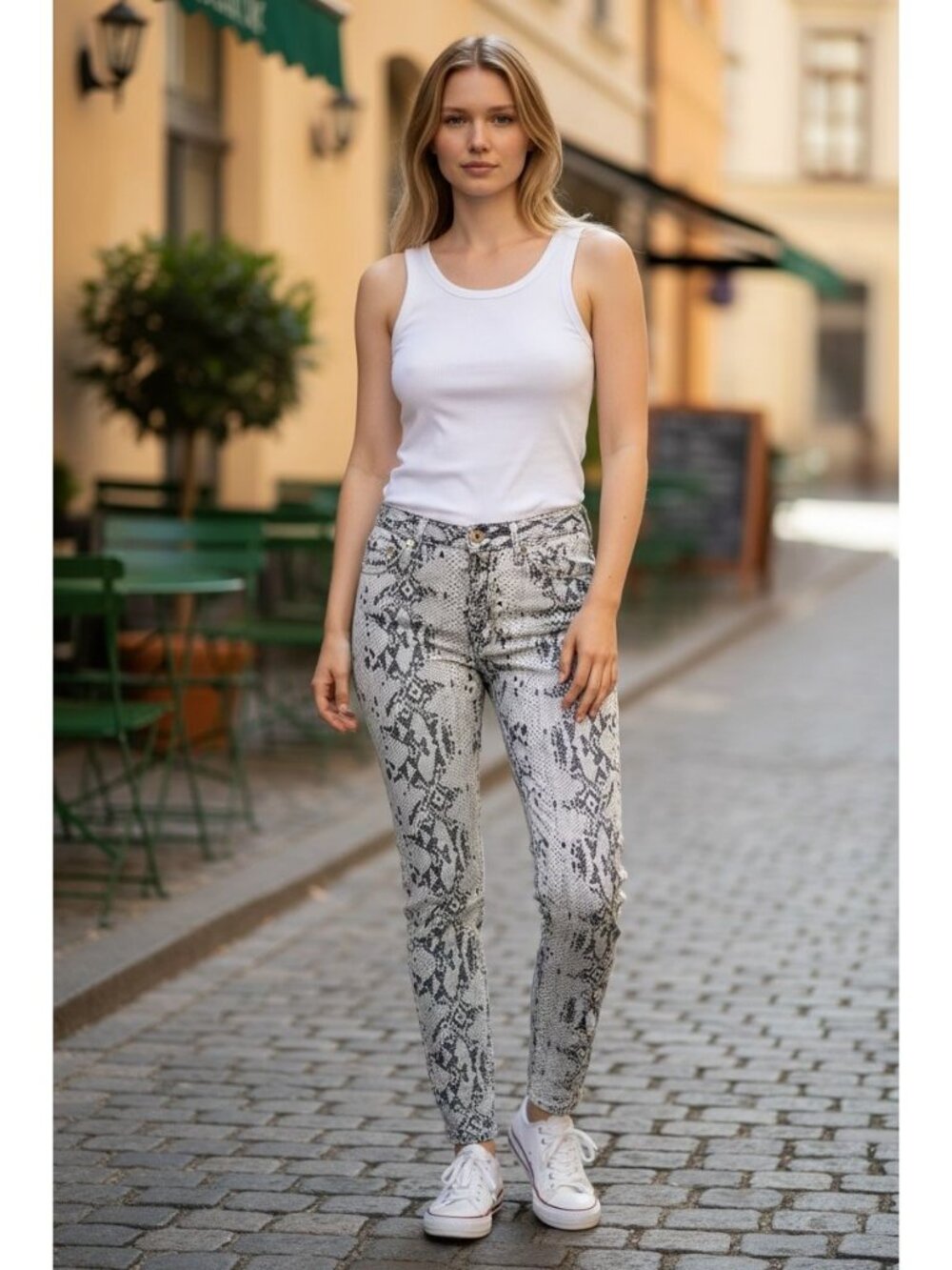 ROBINS JEANS Snake Print Skinny Jeans Size 25